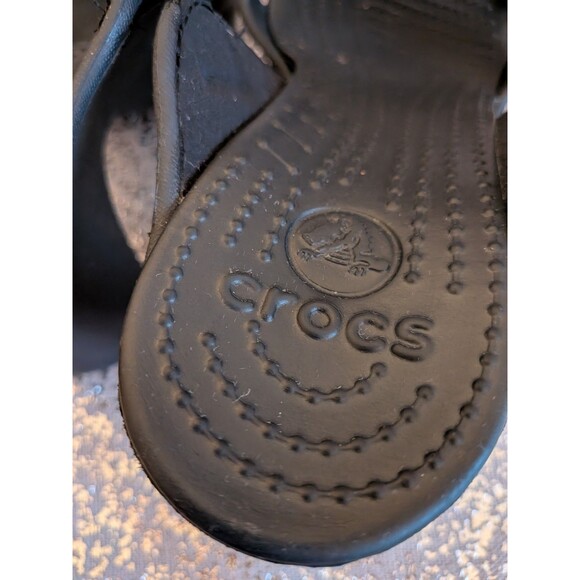 Crocs Cyprus V Heels Sandals Womens Size 7 Black Comfort Studs Whimsy Goth - Picture 7 of 11